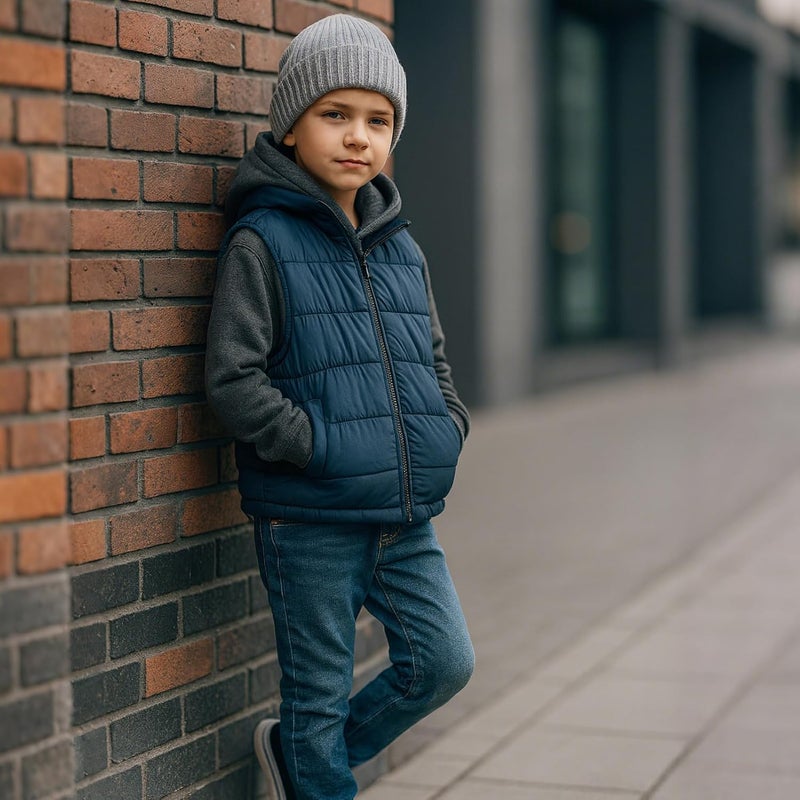 ACTLATI Kids Merino Wool Beanie Hat Winter Boys Girls Ribbed Knit Beanies Caps Unisex Cuffed Skull Caps 7-14 Years - Image 2